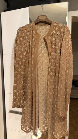 Mabrun Jacke Leder Spitze Muster braun Grösse 40