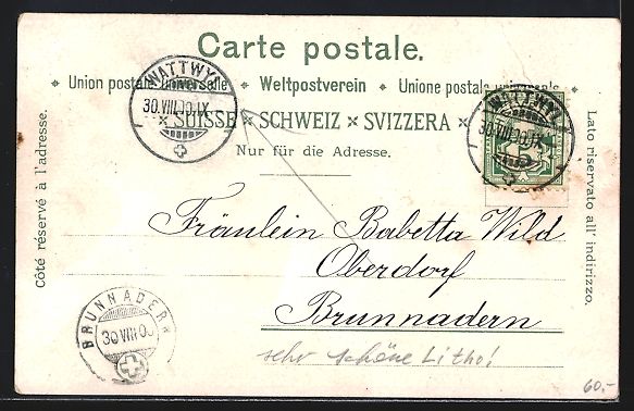 Cartoline postali: Litho St. Gallen, Monumentalbrunnen, Ort – Usato da Berlin venduto da bartko-reher 1