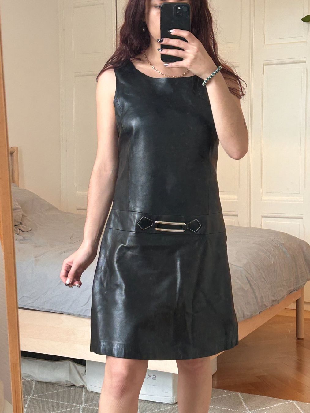 George Rech Vestiti: Robe cuir noir Georges Rech – Usato da Geneve venduto da Salomevergne