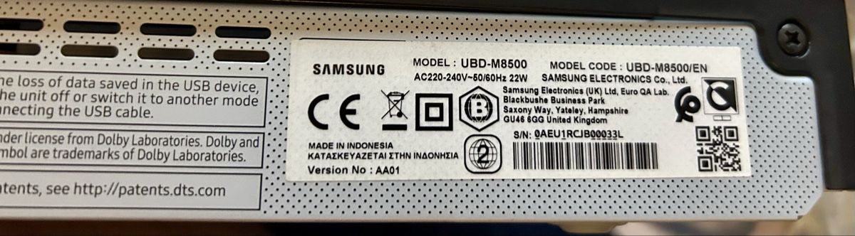 Samsung Heimkino: Samsung UBD-M8500 – Gebraucht aus Obfelden von 4star4 1