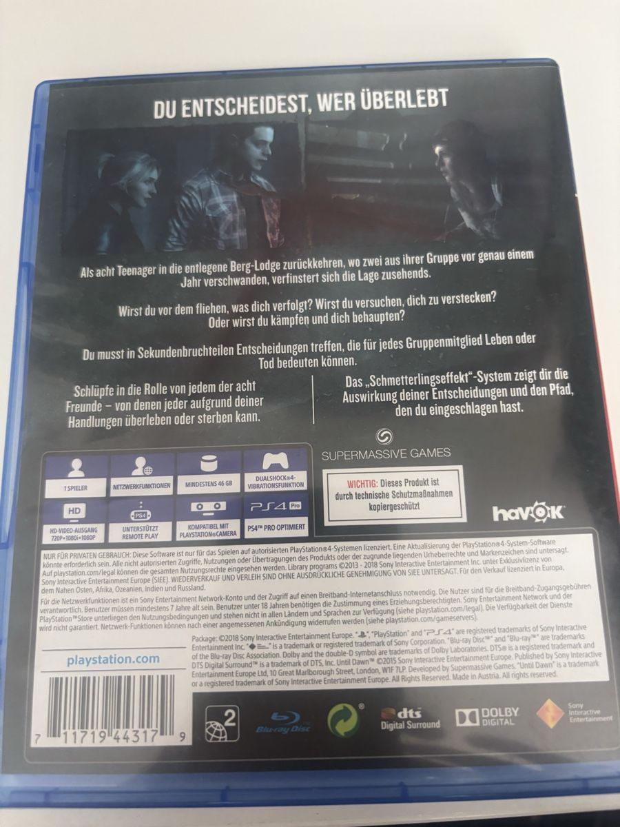 Giochi: Until Dawn PS4 Spiel guter Zustand – Usato da Bülach venduto da Neitro65 1