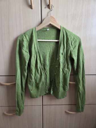 Cardigan green size S heart pattern fair wear
