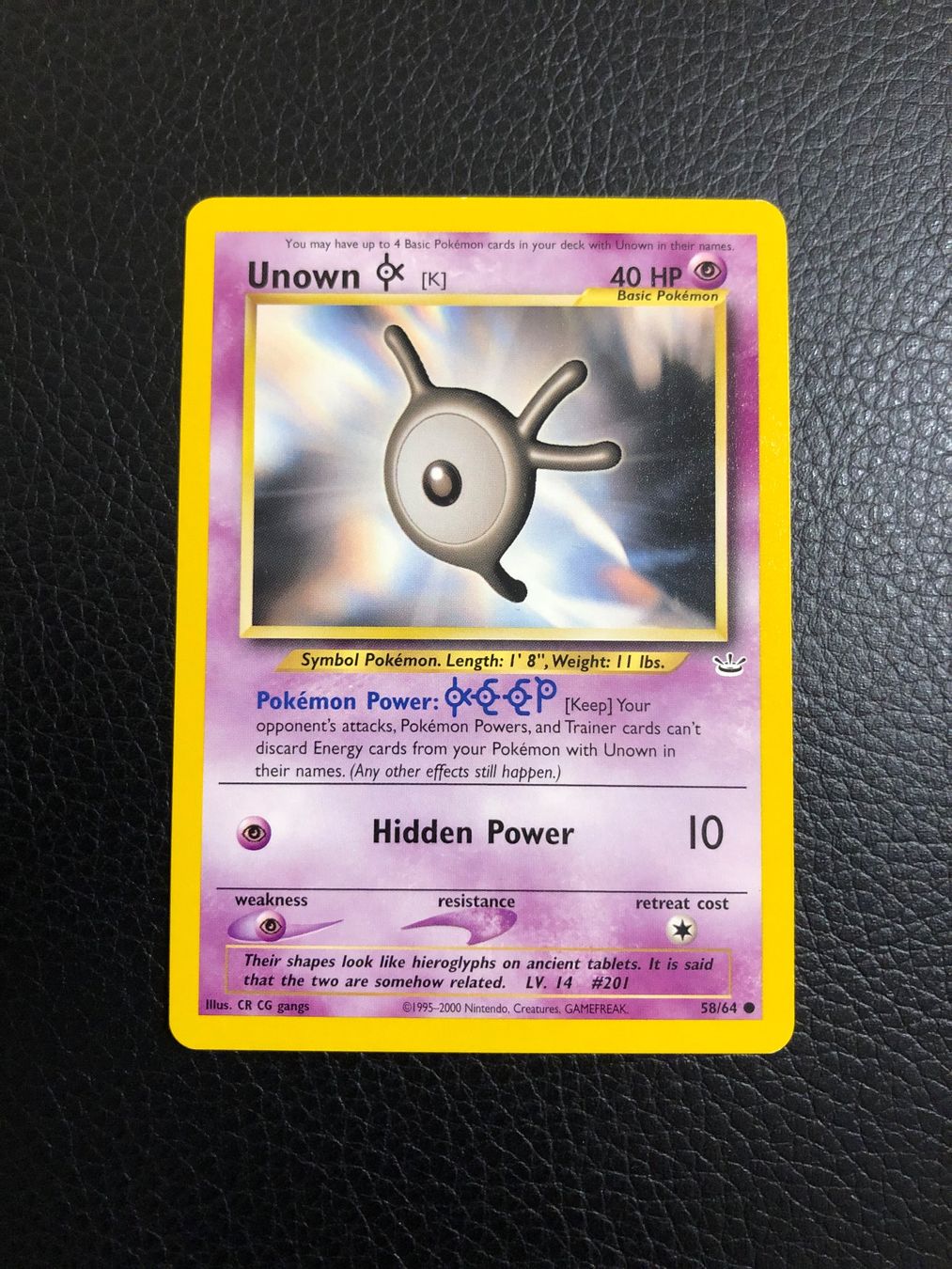 Neo Revelation Unown K 58/64 NM Ab 1 (Gebraucht) in Paradiso für CHF 4 ...