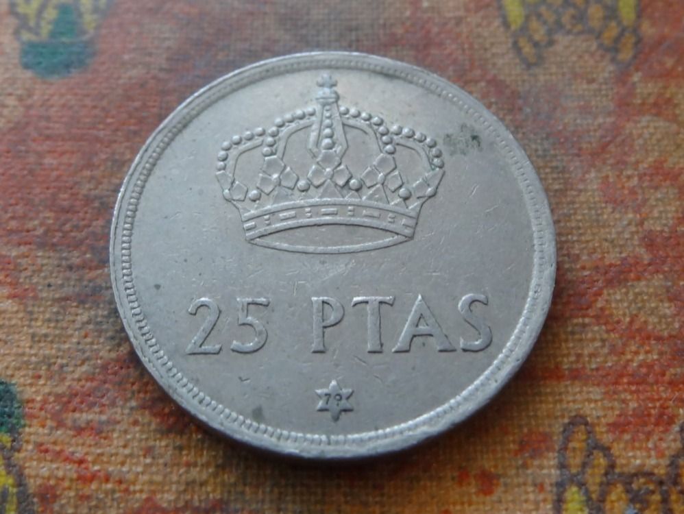 Alle Münzen: ESPAGNE  25  Pesetas  1975  (Z) – Gebraucht aus Romanel-sur-Lausanne von Swift13 1
