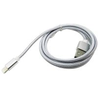 Ladekabel iPhone iPad iPod robust Nylon silber 1m lang