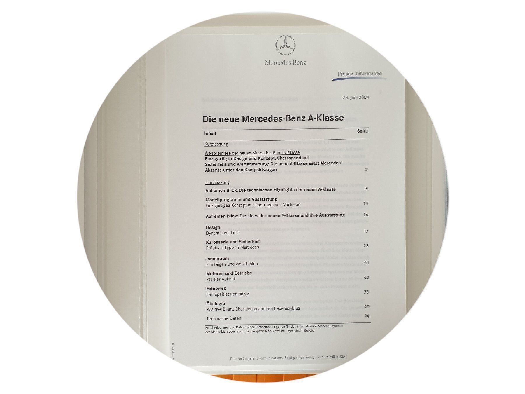 Riviste & Magazine: MERCEDES A-KLASSE - Prospekt / Pressemappe / CD Press Kit – Nuovo (secondo la descrizione) da Viganello venduto da CARLiteratur 6