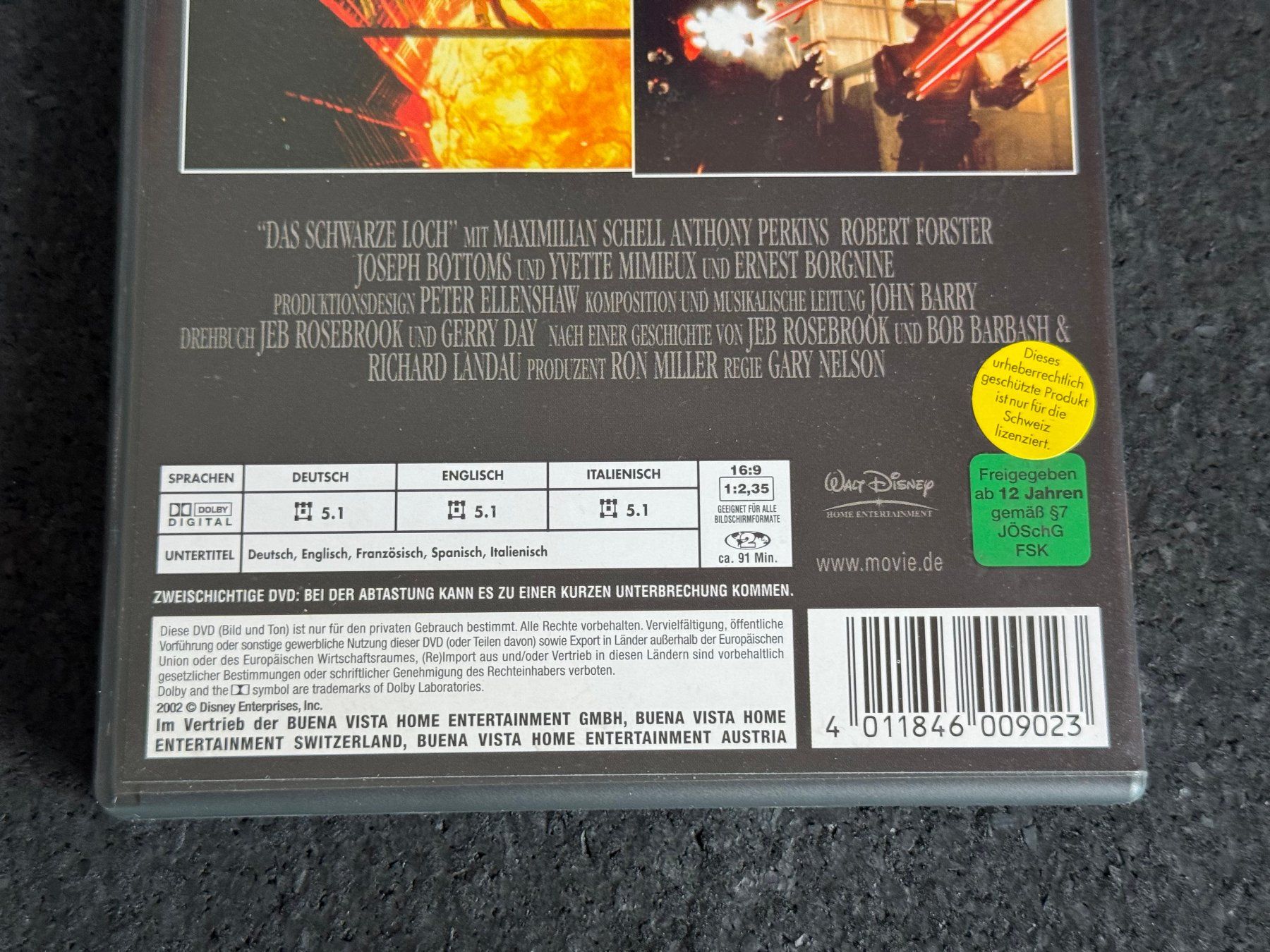 Tutti i DVDs: Das schwarze Loch "Disney" DVD DE/EN/IT – Usato da Fribourg venduto da tschjoly 3