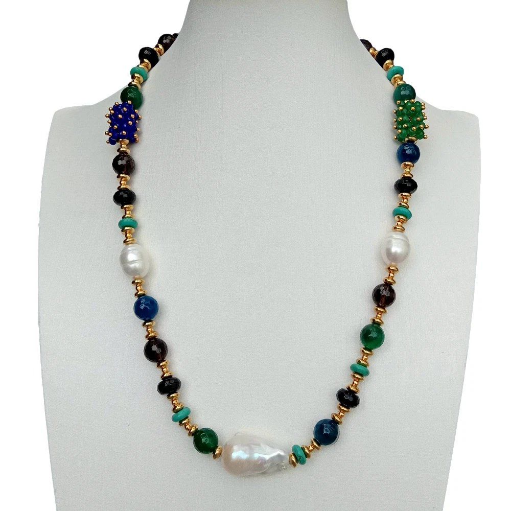 Catenine: Lua 56 cm Achat Perle Halskette Echt Collier agates perles – Nuovo (secondo la descrizione) da Prilly venduto da ilyria73 5