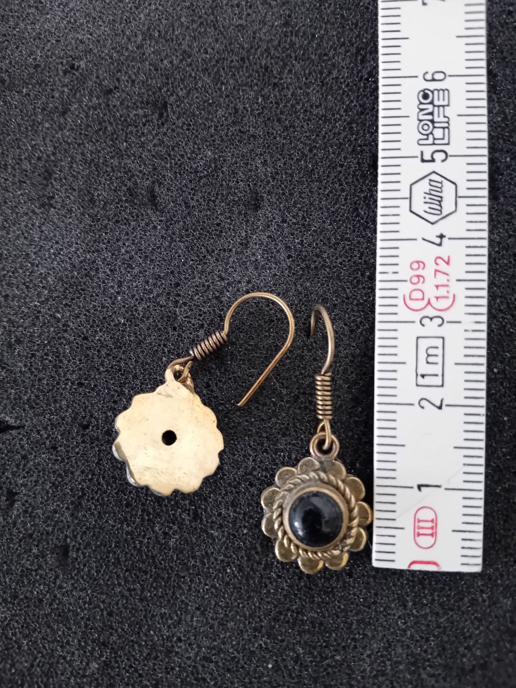 Orecchini pendenti & Orecchini a lobo: Ohrhänger aus Messing mit schwarzem Onyx – Nuovo (secondo la descrizione) da Zürich venduto da Gillheri 1