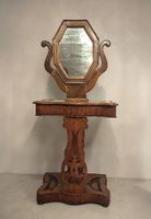 Antiker Frisiertisch mit Spiegel im Biedermeier-Stil