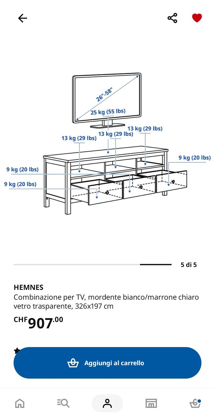 Ikea Mobili TV: Set HEMNES IKEA - mobile TV, libreria e vetrina – Usato da Bellinzona venduto da Skiley99 6