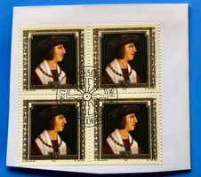 Briefmarken aus Liechtenstein 4 er Block mit Papier 