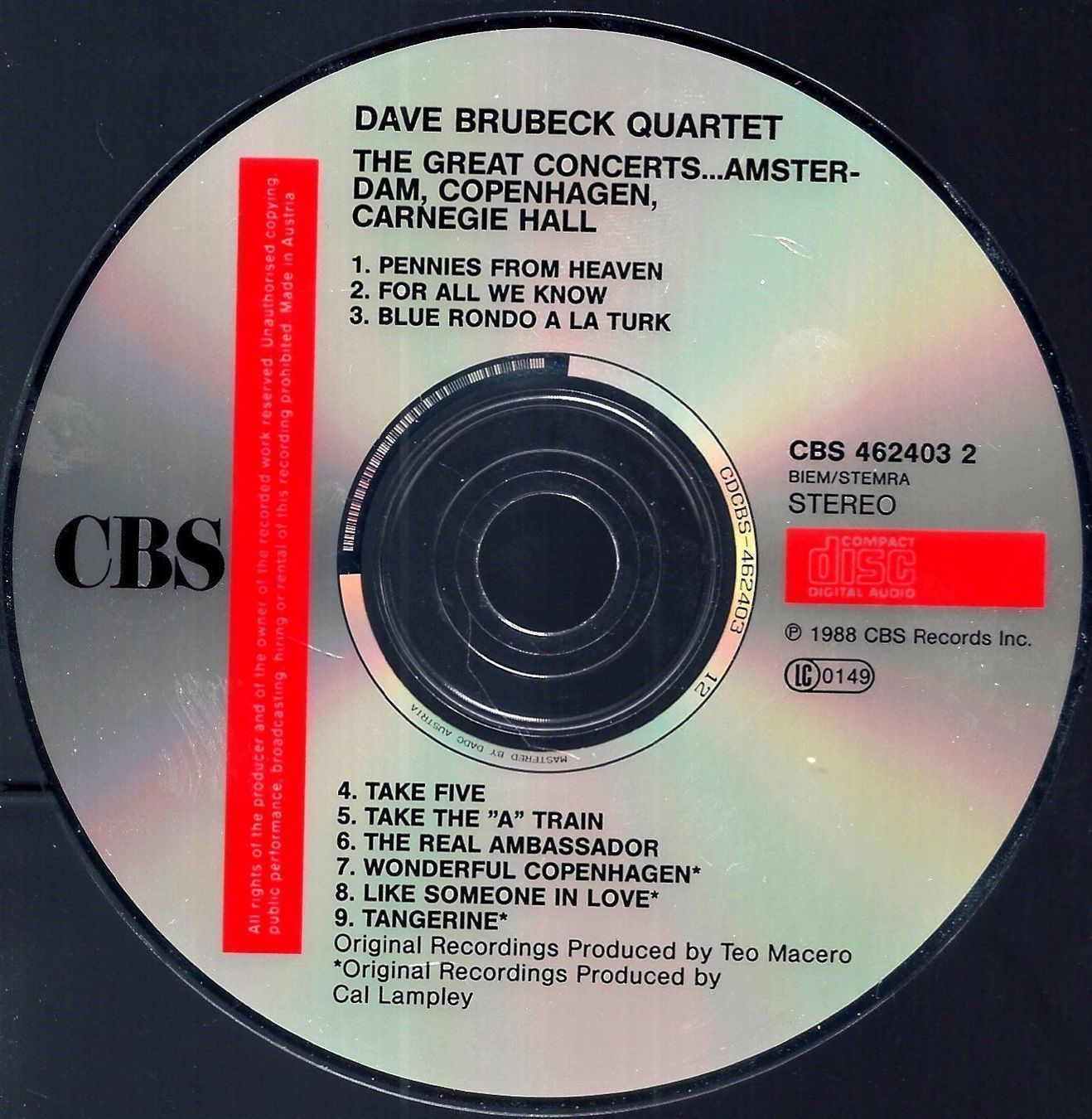 CDs: Dave Brubeck  GREAT CONCERTS.... Jazz CD – D'occasion à Kandergrund par Sososo 4