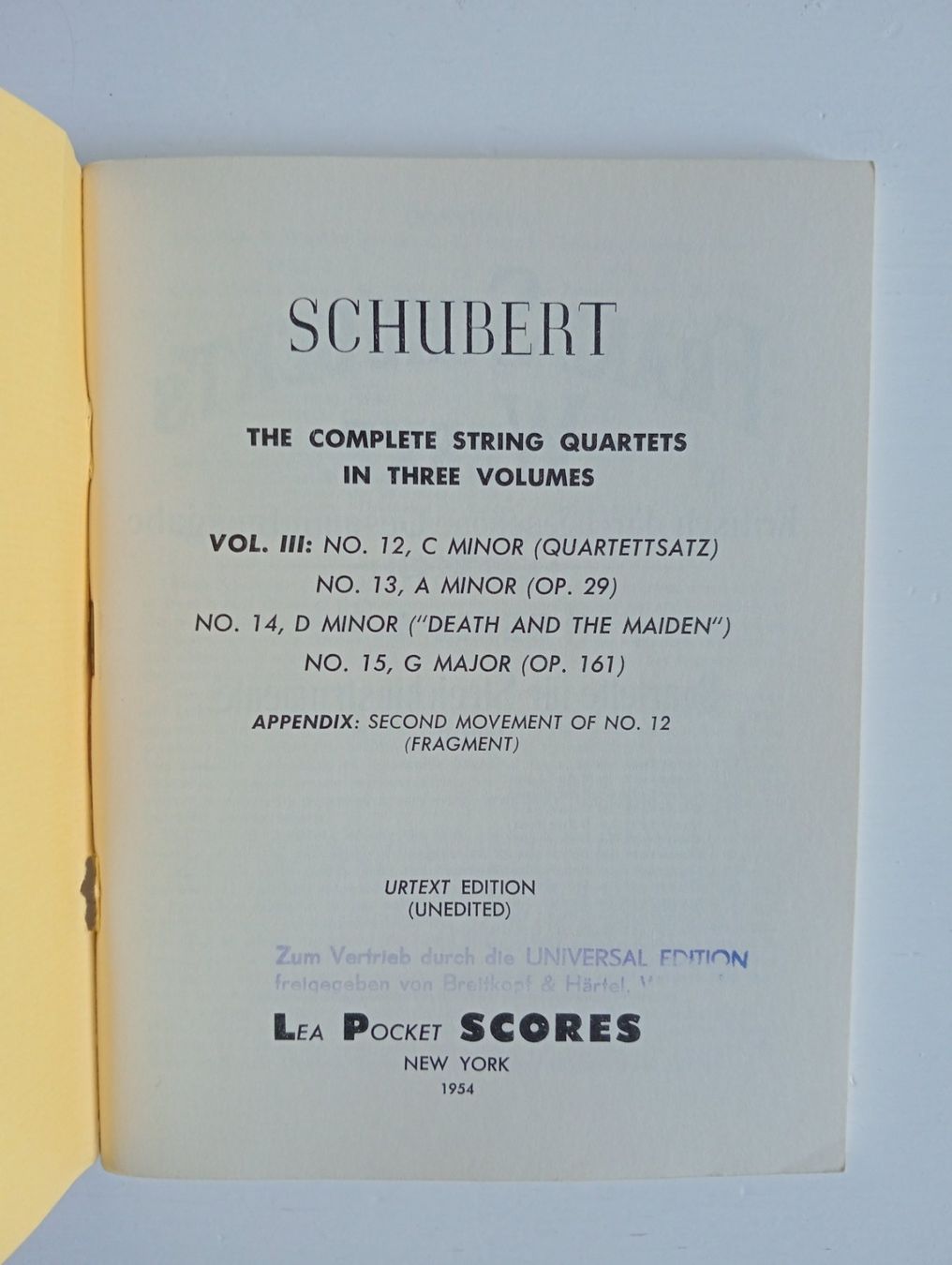 Libri: Schubert The Complete String Quartet In Three vol. Vol 3 LPS – Usato da Allschwil venduto da Evgeniia78 1