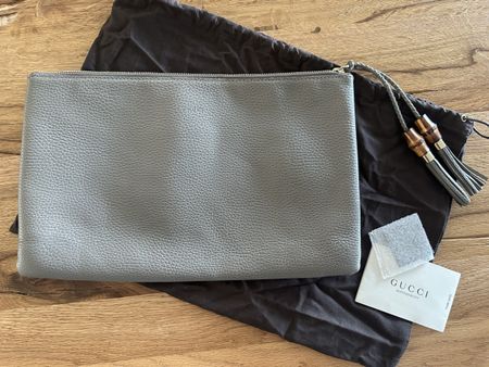 Gucci Calfskin Bamboo Tassel clutch