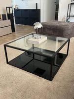 Couchtisch Glas / Schwarz 79 × 79 cm