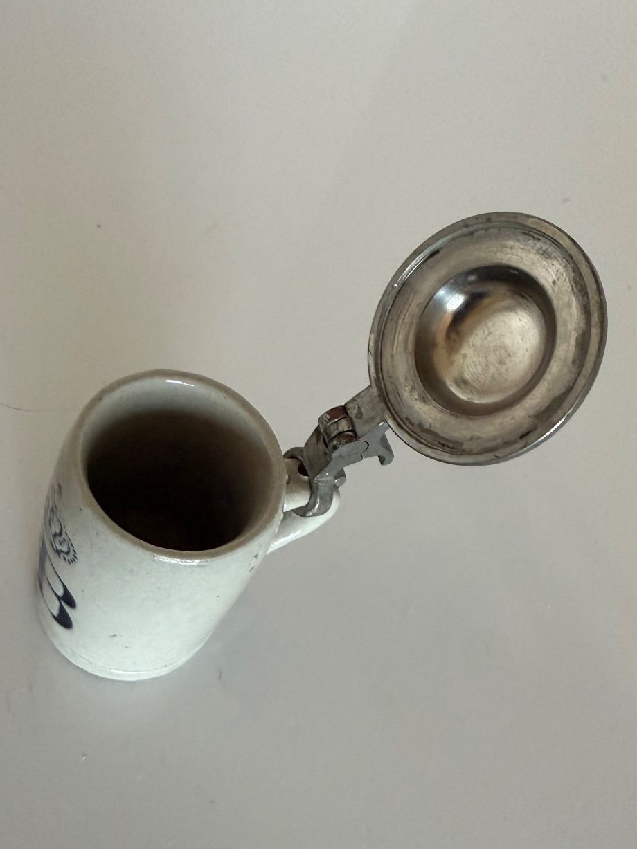 Bicchieri: Mini Bierkrug, Stamperl, mini Hüppen, Zinndeckel, 2 cl – Usato da Egg b. Zürich venduto da Mogli93 1