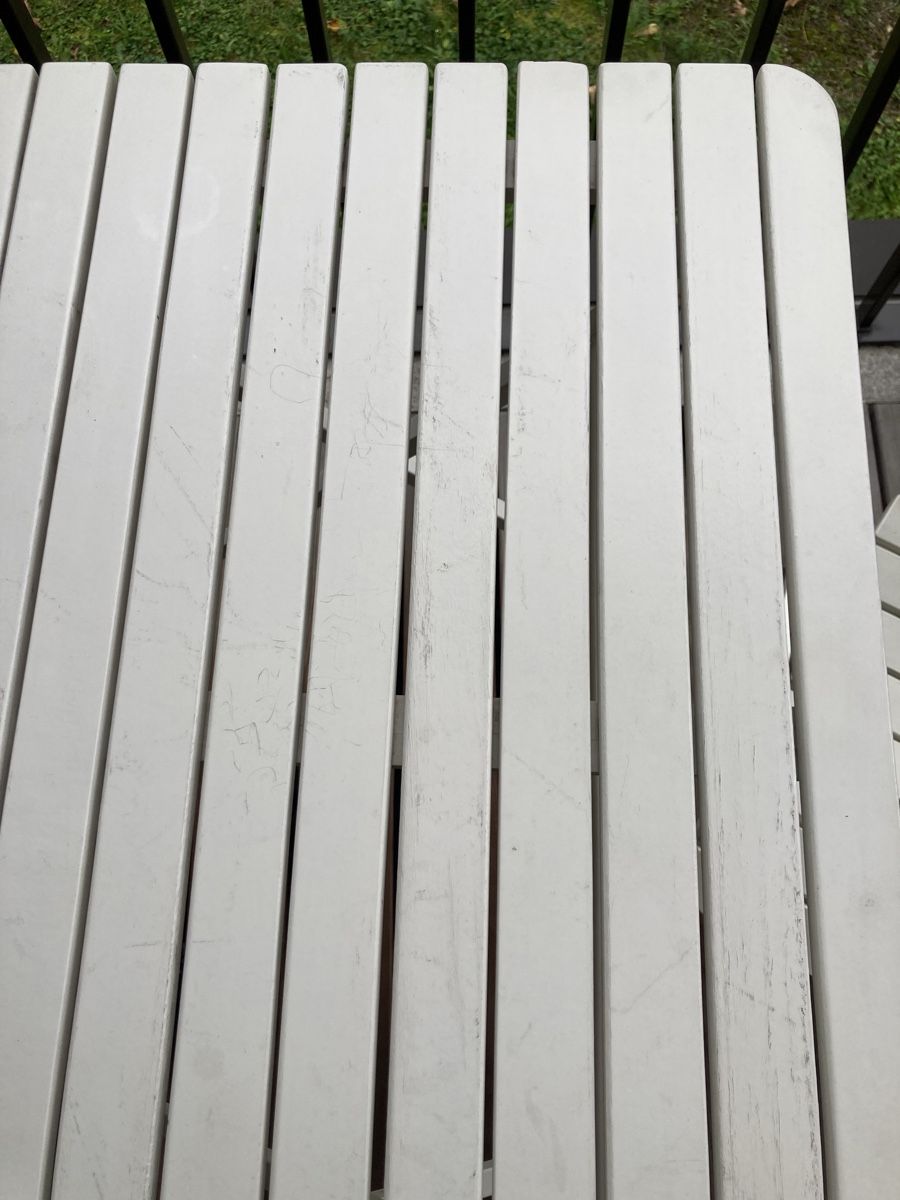 Ikea Set di tavolo e panche: Ikea Gartentisch weiss holz – Usato da Winterthur venduto da butterfly210 5