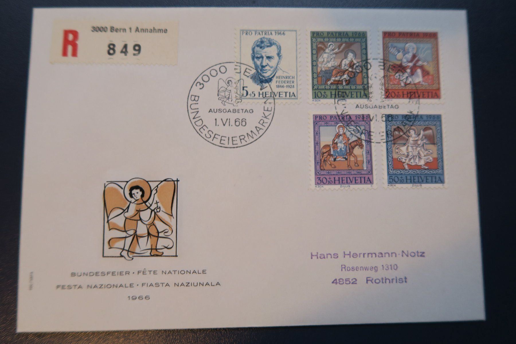 Tutti i francobolli: Pro Patria 1966, 1972 und 1977 FDC – Usato da Altdorf UR venduto da boardsofcanada 2