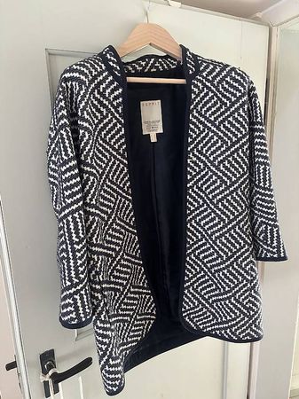 Esprit Cardigan-Blazer Gr. 38 , Jacquard, Dunkelblau/Weiss