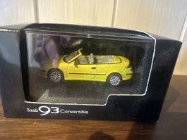 Saab 93 Cabriolet Modellauto Massstab 1:72 gelb neu