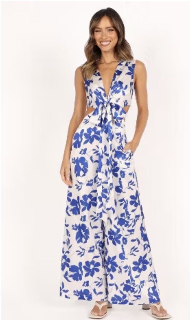 Jumpsuits: Lulu Wrap Front Jumpsuit - Blue Floral – Neu (gemäss Beschreibung) aus Zürich von lau_27fq
