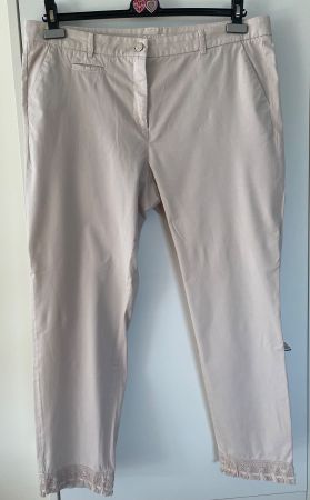 Cambio Chinos , beige, Gr. 46 , mit Spitze am Beinabschluss