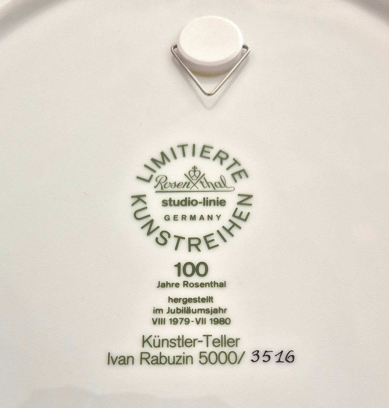 Rosenthal Piatti: ROSENTHAL Studio-Line lim. Künstler-Teller 15, Ivan Rabuzin – Nuovo (secondo la descrizione) da St. Moritz venduto da Guenteratch 2