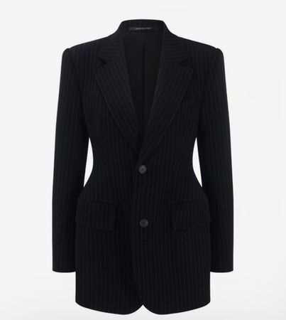 Balenciaga Blazer Gr.36 Schwarz/Weiss Nadelstreifen Neu!