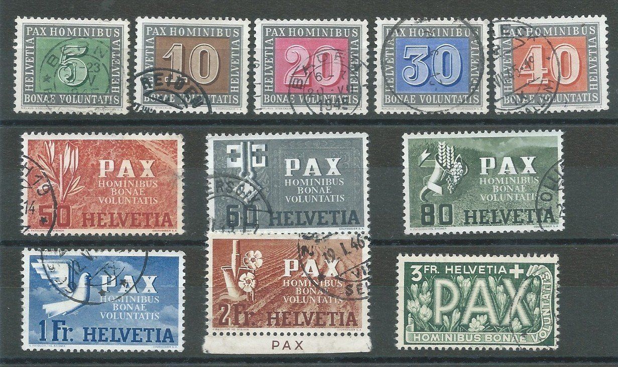 Tutti i francobolli: PAX ZNr. 262- 272 gestempelt – Usato da Mönchaltorf venduto da Bantu7