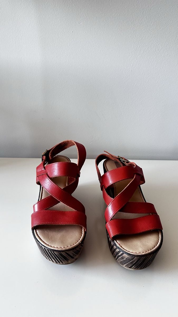 Scarpe da donna: Sandaletten rot Leder Grösse 36 – Usato da Bern venduto da WiederWert 3
