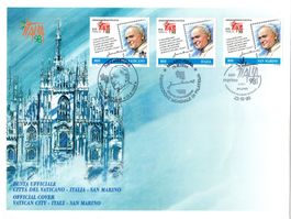 1998 ITALIA MILANO'98 GROSSBRIEF MIT 3 MARKEN + SONDERSTEMPE
