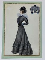 Modeblatt Mode Aquarell Jugendstil 1900