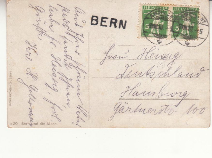 Cartoline postali: Bern 1910 mit Stabstempel Bern, Ambulant – Usato da Bürglen TG venduto da StampGraf 1