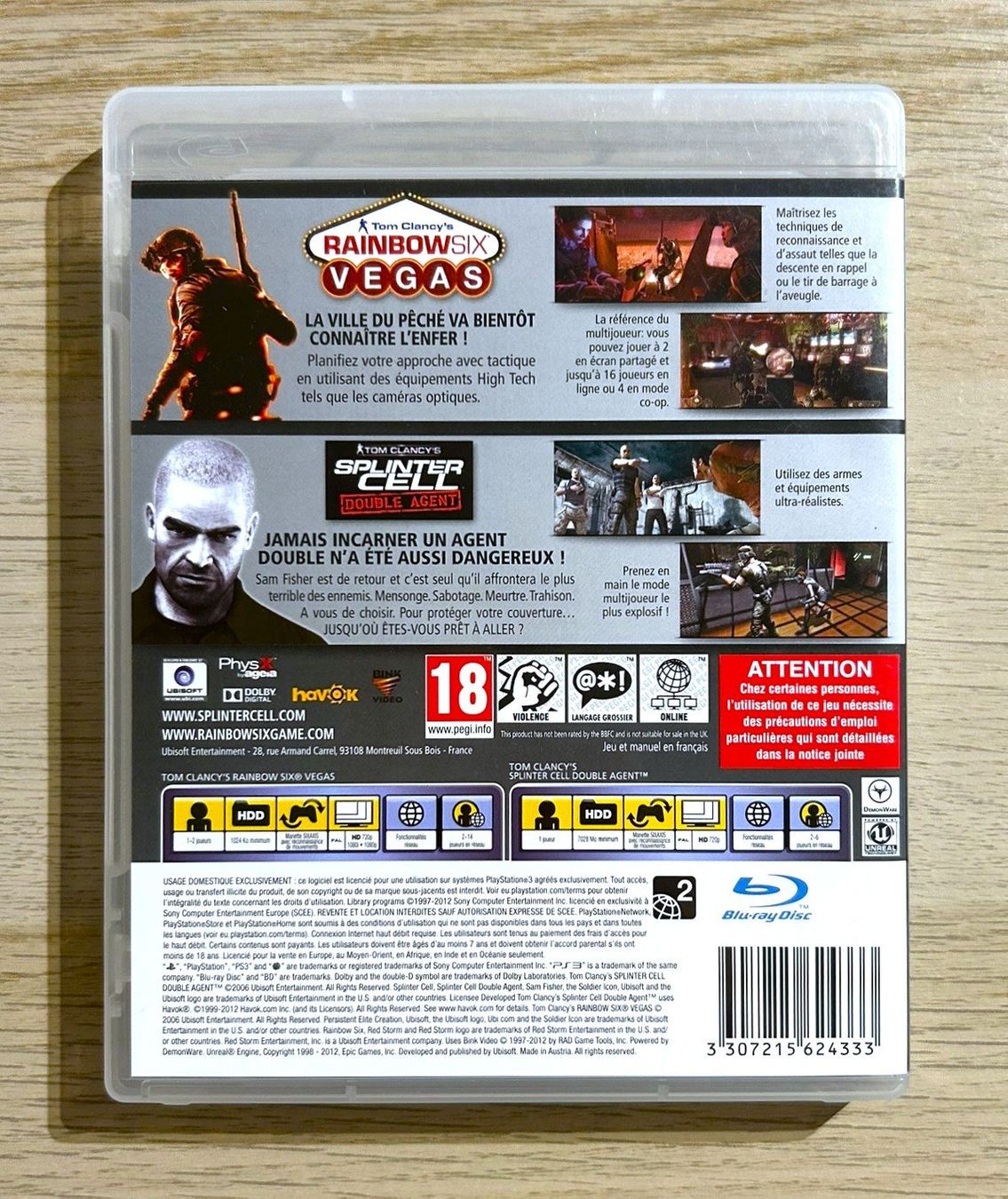 Sony Giochi: Tom Clancys Rainbow Six Vegas,Splinter Cell Double Agent PS3 – Usato da St. Gallen venduto da Alpine.Arcade 1