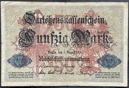 Darlehenskassenschein 50 Mark, Berlin, 1914
