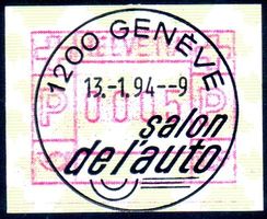 1994 GENF AUTOSALON VOLLSTEMPEL AUF AUTOMATENMARKE - MA4