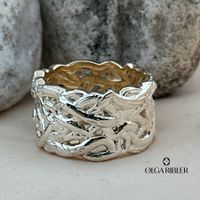 Statement Silber Ring 925 bicolor Grösse 58