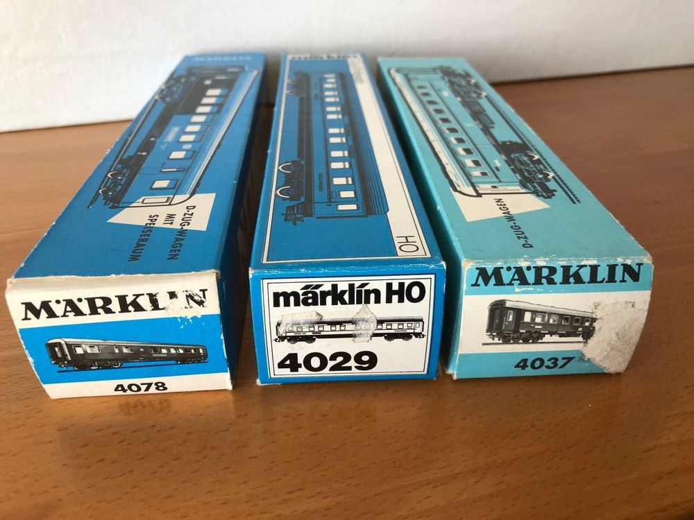 Lot De 3 Wagons Voyageurs 2e Classe Märklin - Époque 4 (Vert, Métal Blanc) - Occasion