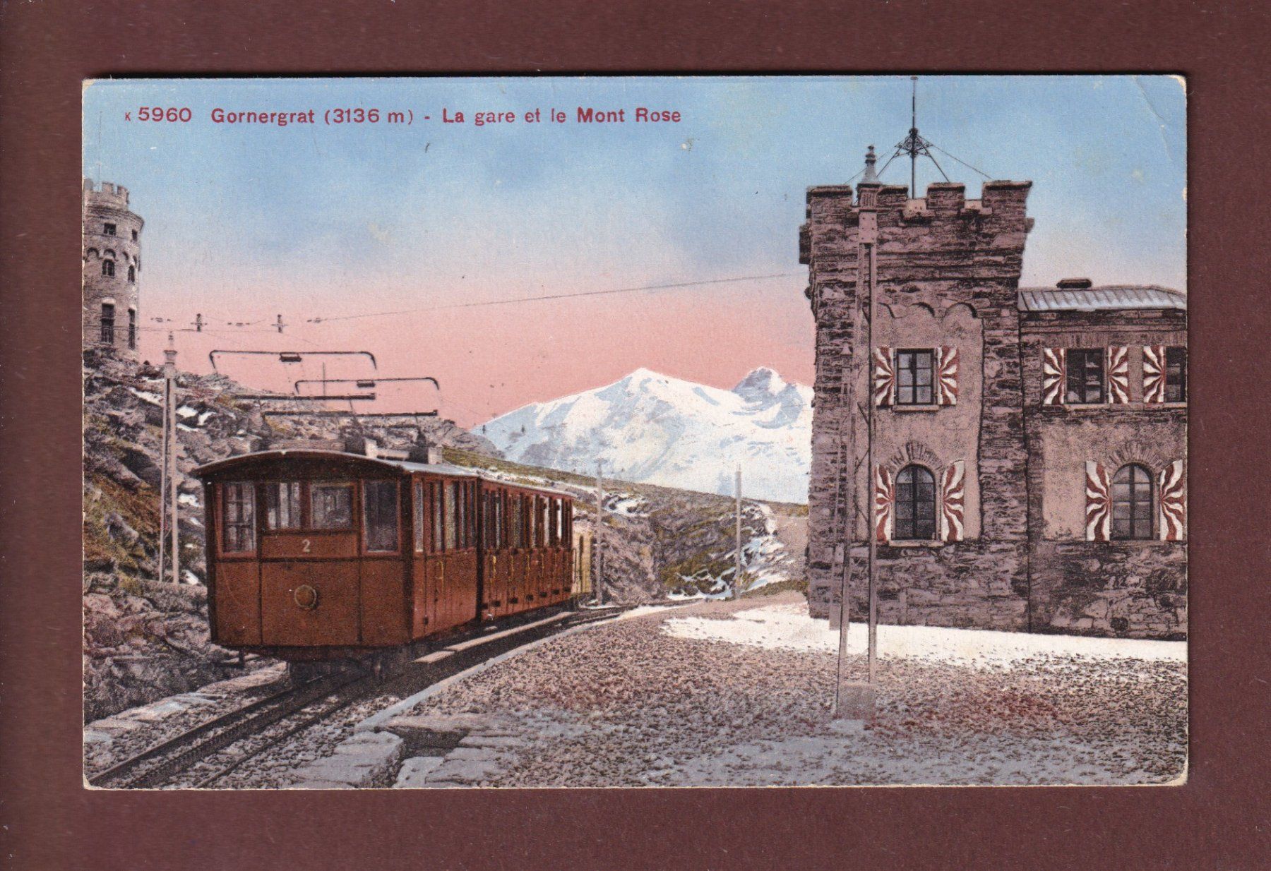 Cartoline postali: GORNERGRAT - Gare et train // pli d'angle // – Usato da Pully venduto da nicecards-shop