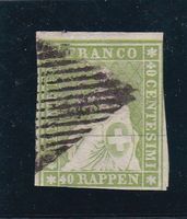 1854 STRUBEL, 40 Rp. grünoliv
