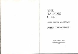 The talking girl and other poems by John Thompson