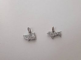 Dodo pomellato ciondoli in oro bianco 18K diamanti
