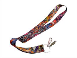 Retro Ed Hardy Lanyard bedruckt mit Anhänger - Gut erhalten