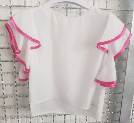 Neue Sommerbluse mit Volantärmel, Gr. 4 / 104 von Fun & Fun