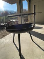 Feuerschale 80 cm mit langen Beinen und Grillrost