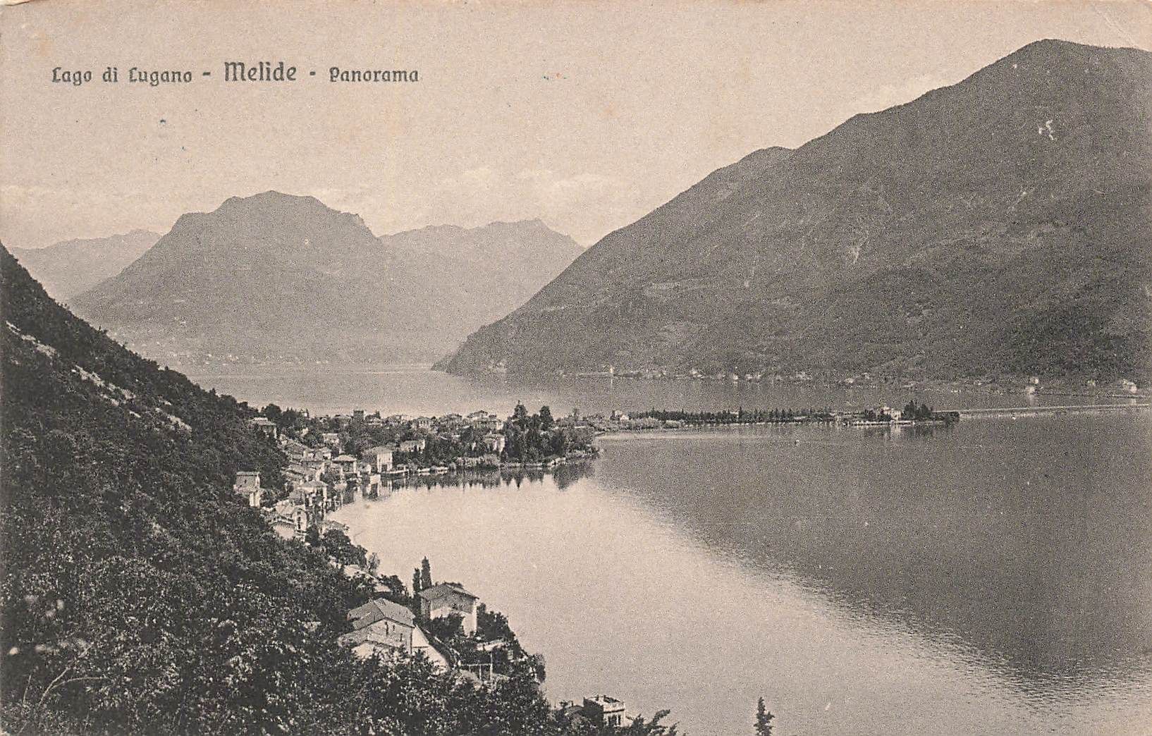 Cartoline postali: Lago Lugano Melide – Usato da Biasca venduto da Blenio71