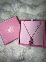 Rose Gold Necklace with pink diamond Teddy Bear