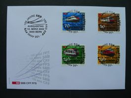 2002 Nr. 1047-1050 auf FDC mit ET-Vollstempel