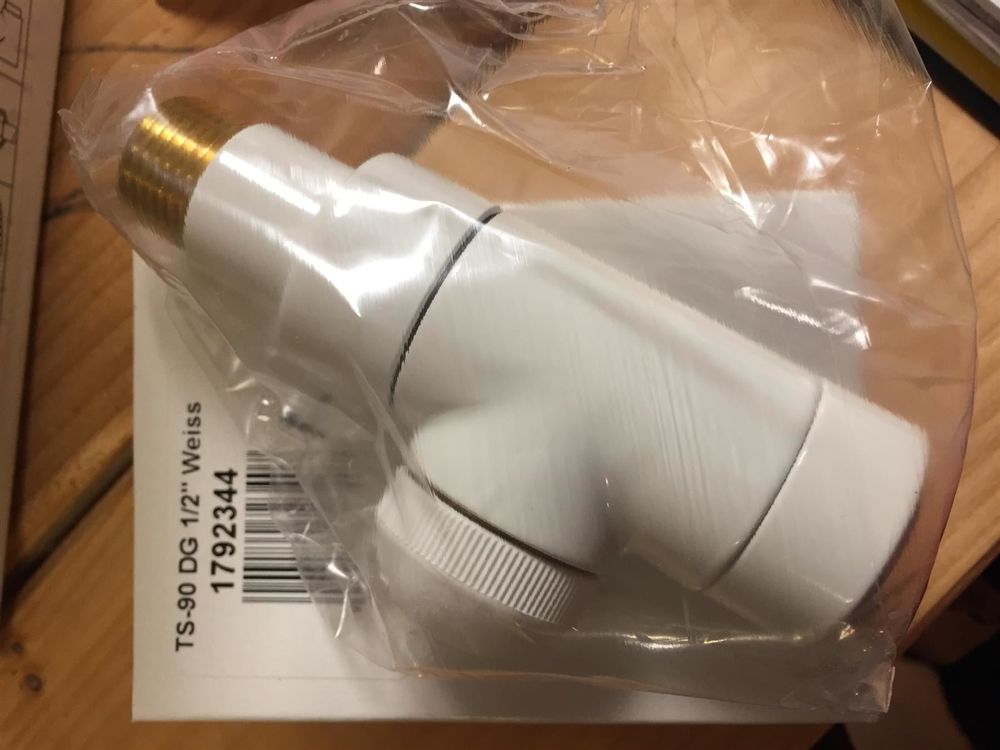 Thermostat Set Durchgang 1/2" weiss-402 7
